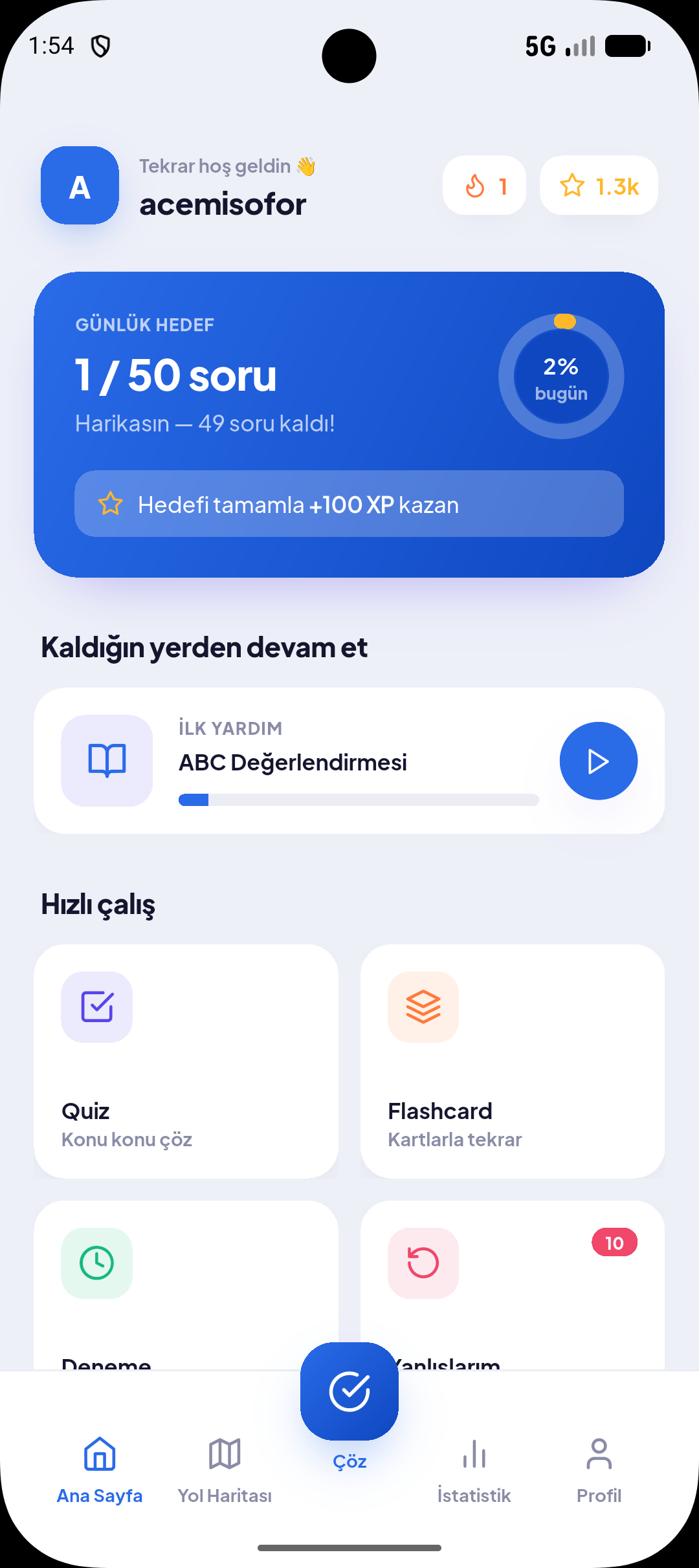 Viraj uygulaması ana ekranı